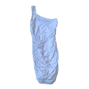 Y2K body central Body con single strap ruched white dress medium